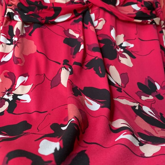 Liz Claiborne Midi Shirt Dress 14 L front knot detail NWOT - Picture 8 of 9